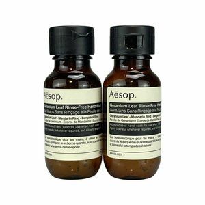 2x~NWOB ~ Aesop Geranium Leaf Rinse-Free Hand Wash ~ 1.7oz Travel size ~